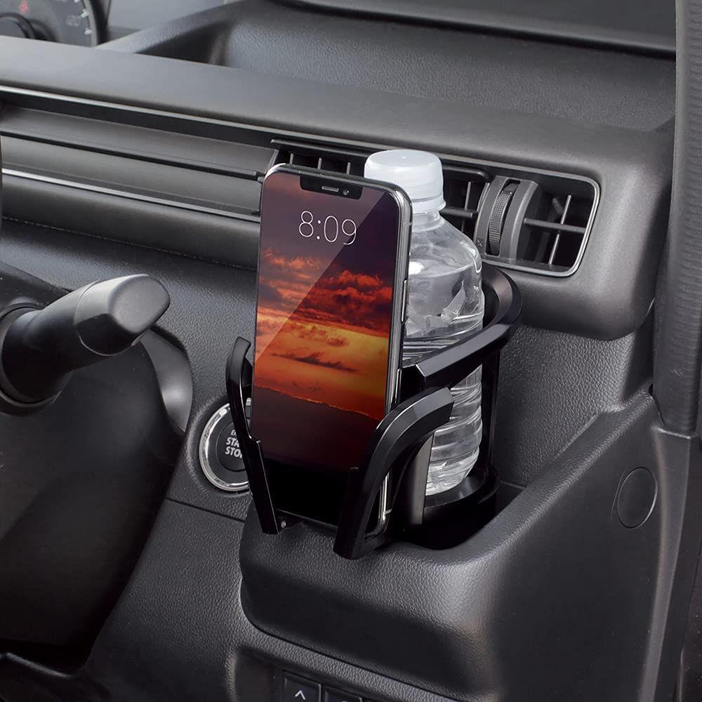 ブラック ドリンクINスムーズスマホホルダー 長さ15.6×幅11.6×高さ17.8