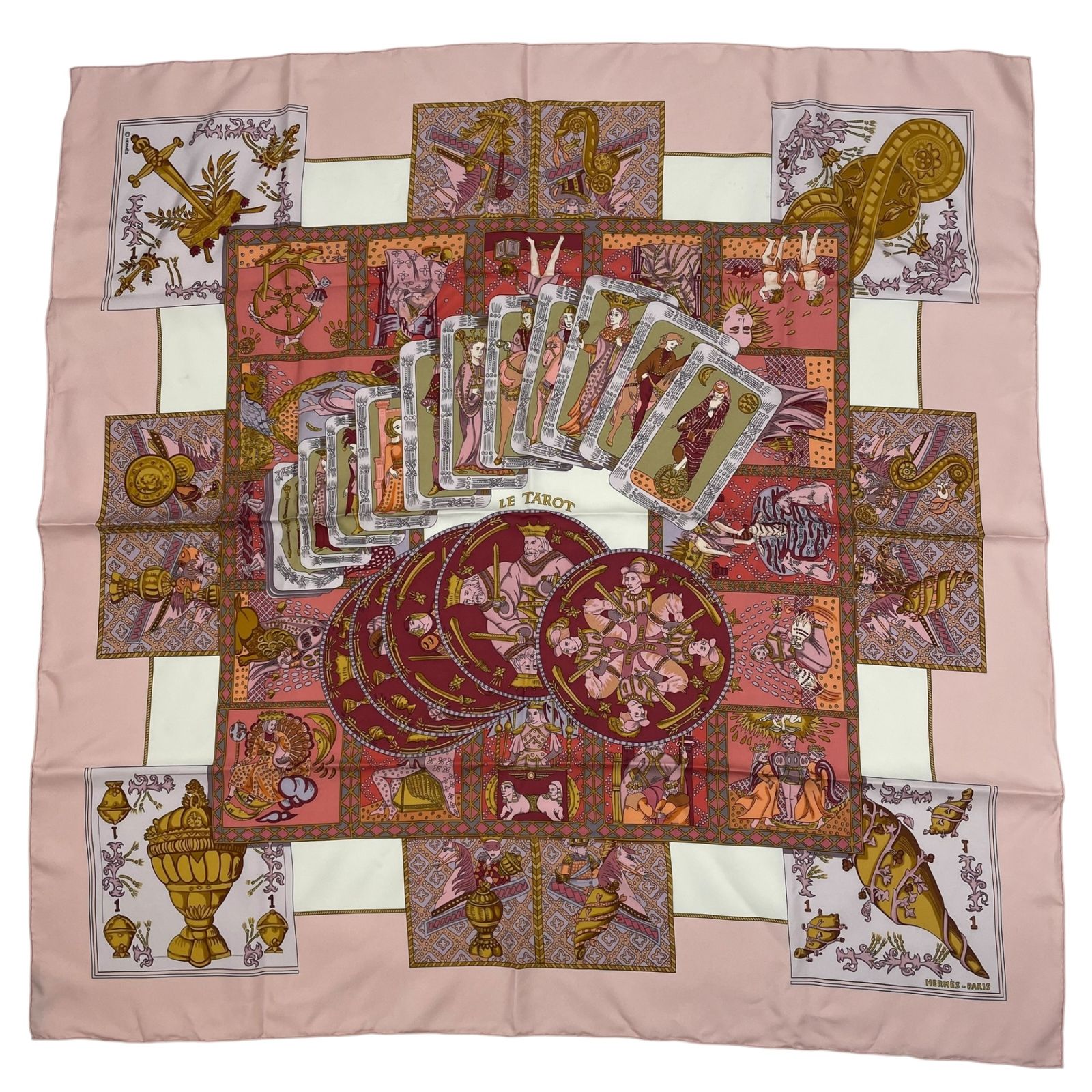 極美品 HERMES エルメス スカーフ シルク カレ90 LE TAROT タロット