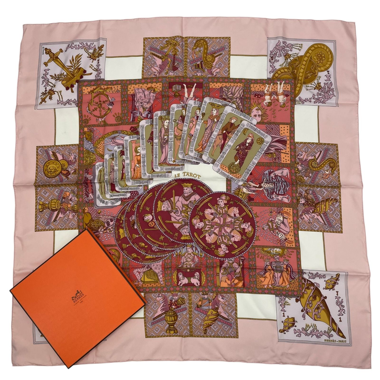 極美品 HERMES エルメス スカーフ シルク カレ90 LE TAROT タロット