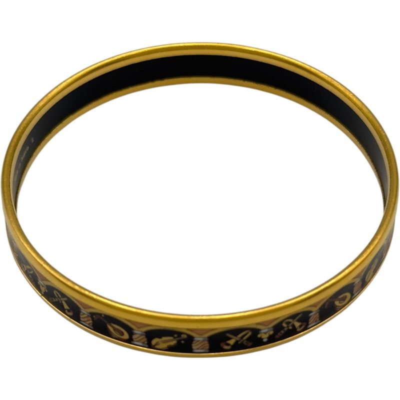 エルメス HERMES エマイユPM ゴールド/ブラック 七宝焼き/メタル