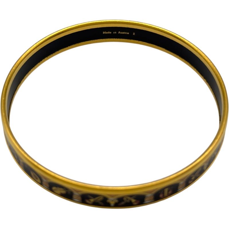 エルメス HERMES エマイユPM ゴールド/ブラック 七宝焼き/メタル