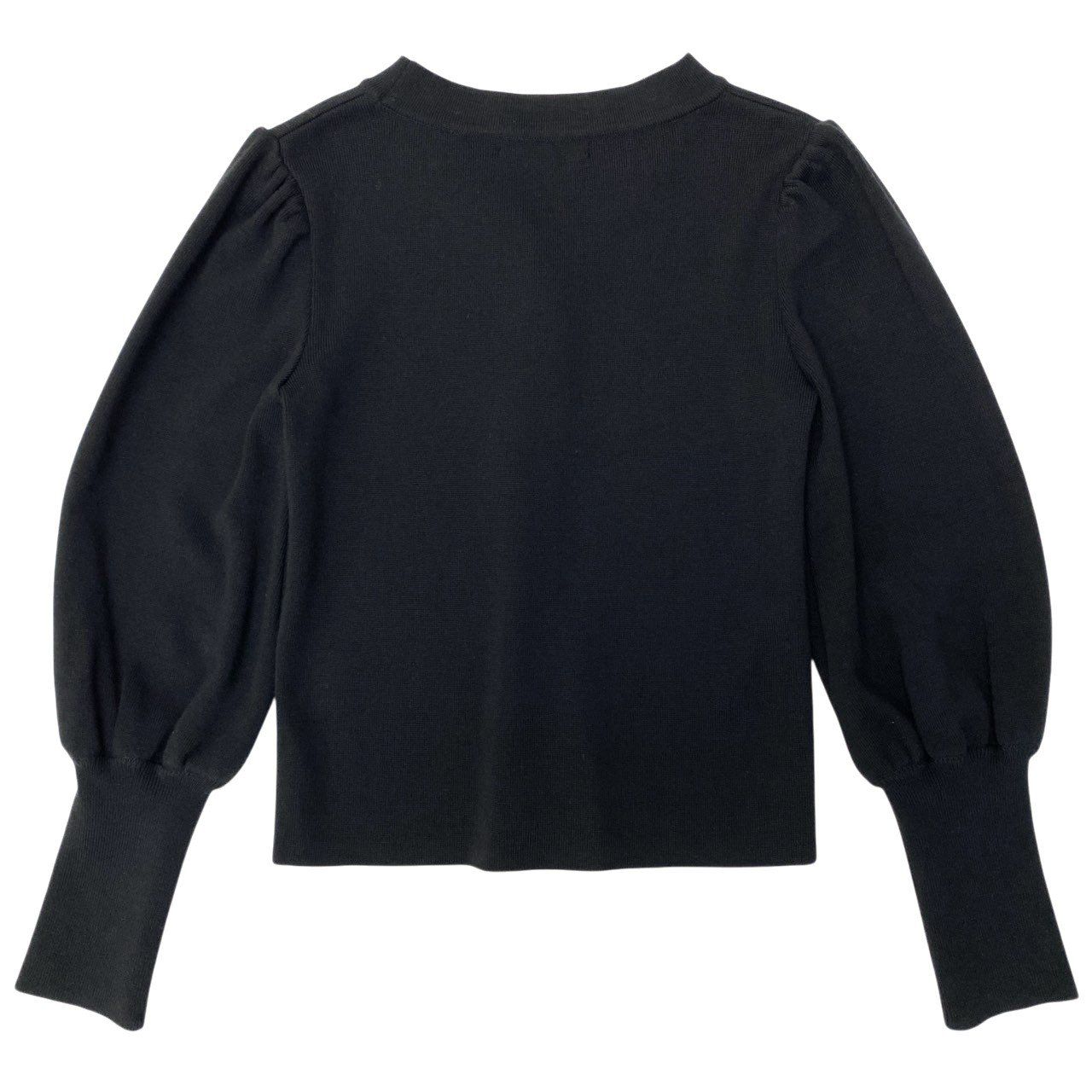 47b4【美品】Rene ルネ ニットカーディガン パフスリーブ ロゴプレート