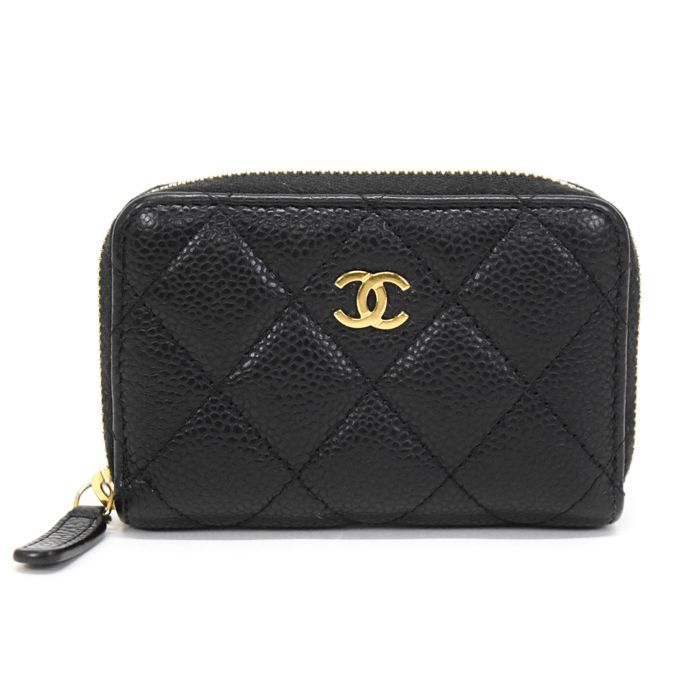シャネル CHANEL マトラッセ クラシック ジップ コインパース キャビア