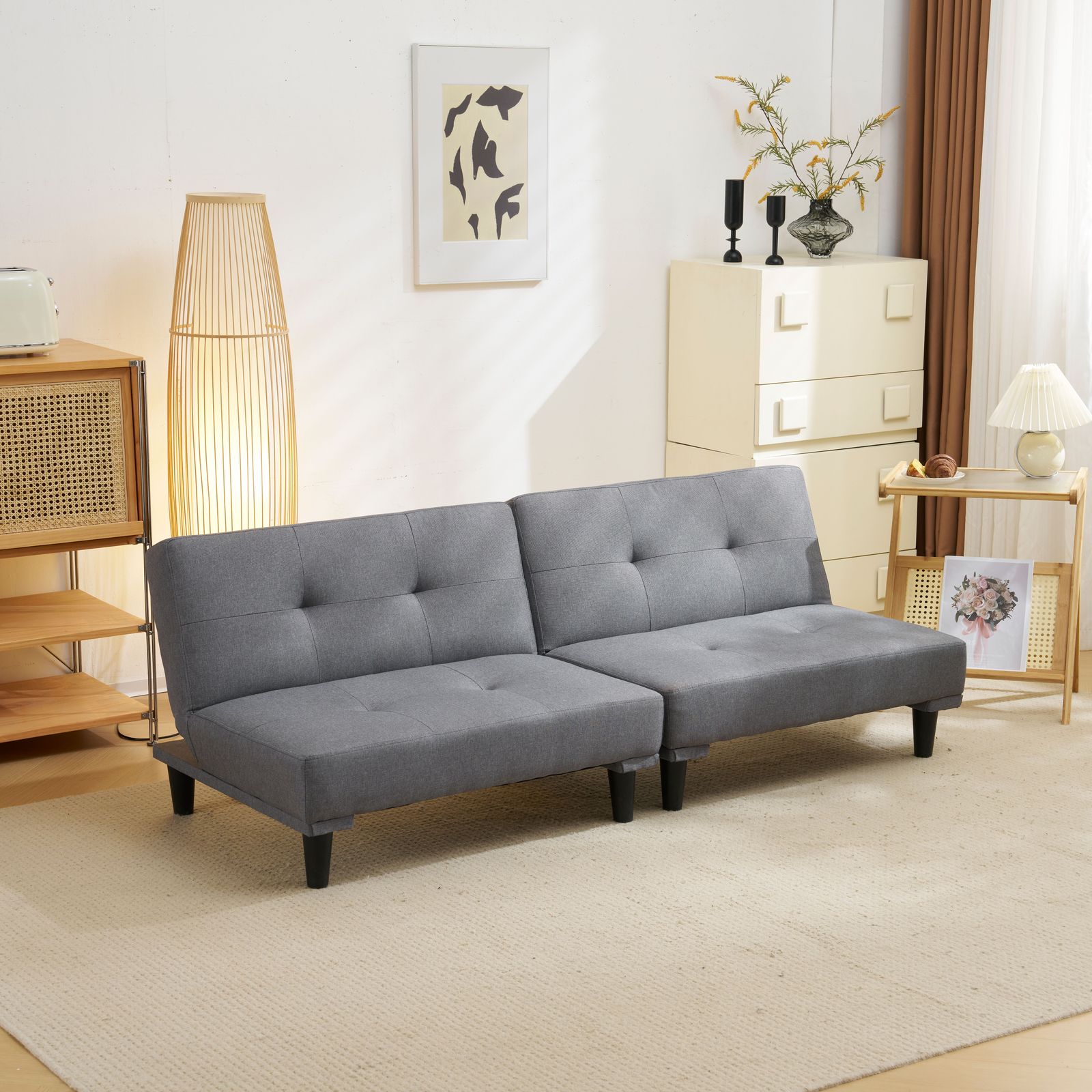  数量 セール ソファベッド ソファ ベッド 二人掛け リクライニングソファ 背もたれ3段階調整 ちょうどいい硬さ 取り外し な脚 二部分に分けて使える 3ways コンパクト ファブリック北欧柄 2人掛け 3人掛けソファ ソファ ソファベッド