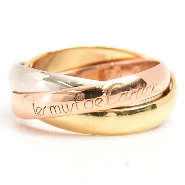 カルティエ 指輪 レディース トリニティ リング 49号 約3mm幅 6.6g
