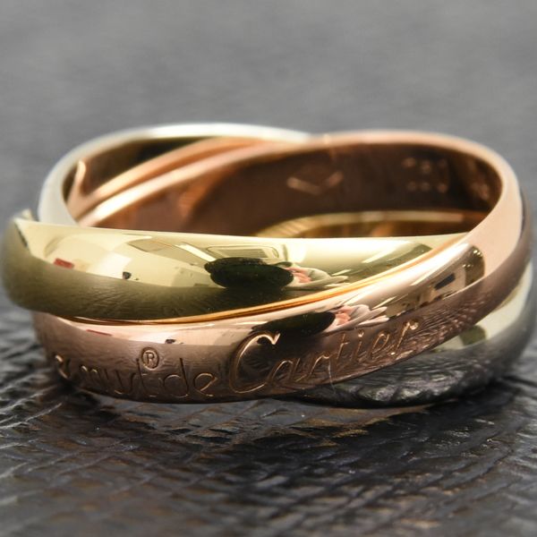 カルティエ 指輪 レディース トリニティ リング 49号 約3mm幅 6.6g