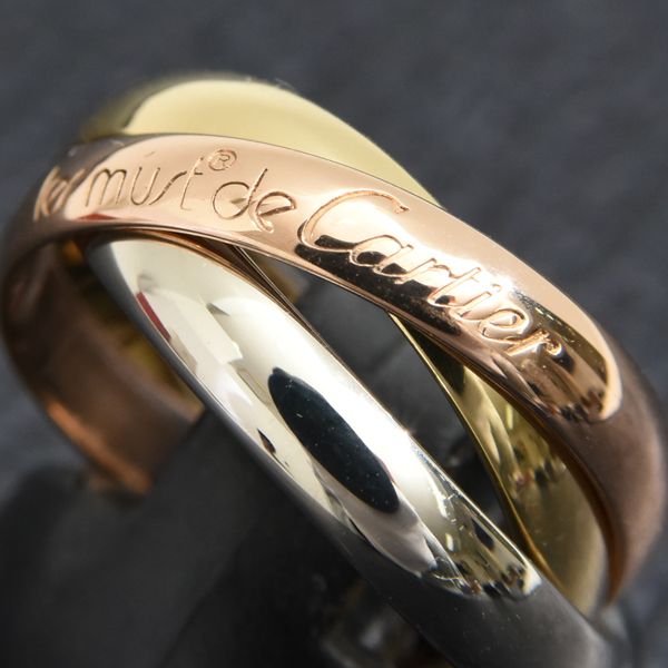 カルティエ 指輪 レディース トリニティ リング 49号 約3mm幅 6.6g