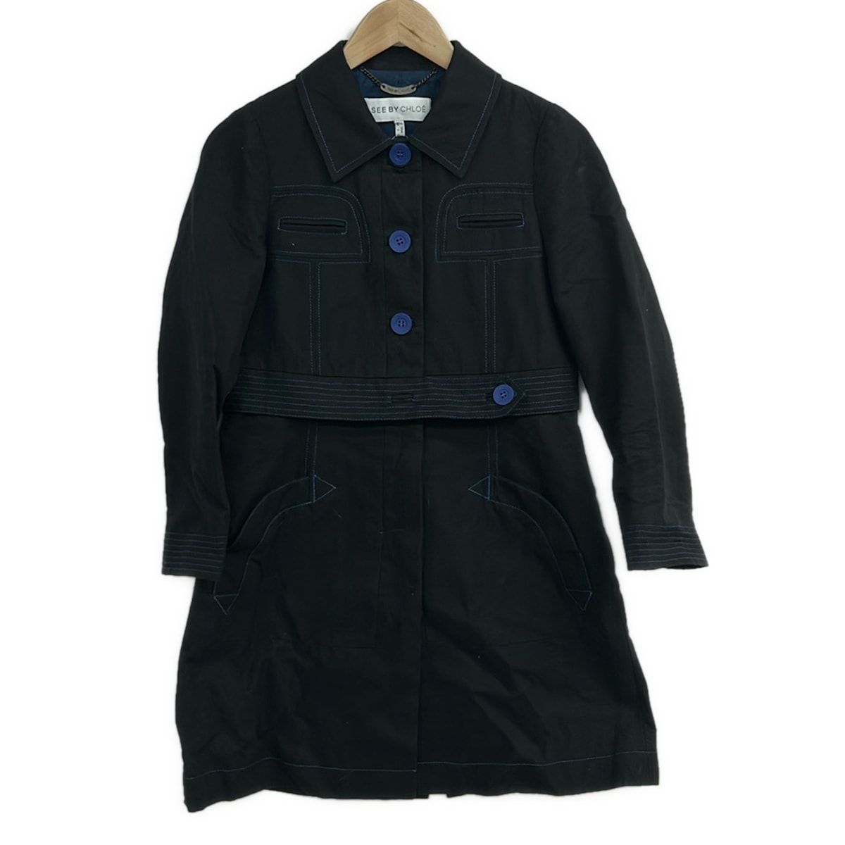 SEE BY CHLOÉ コート ジャケット 38サイズ SEE BY CHLOE(シーバイクロエ) コート サイズ38 M レディース美品 - 黒