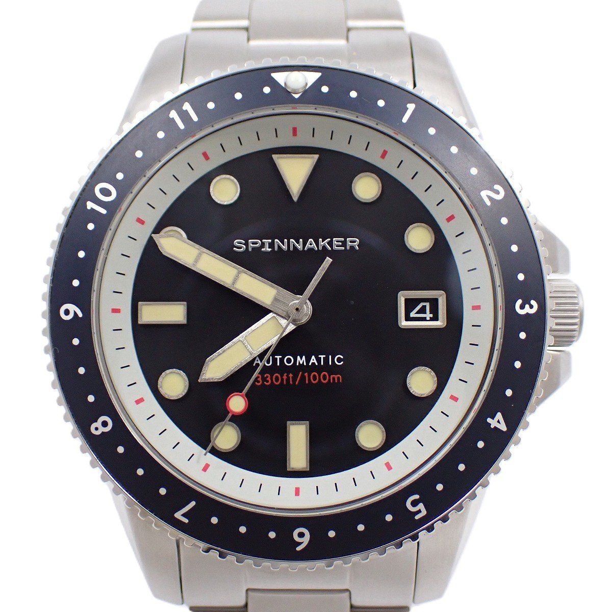 美品】SPINNAKER スピニカー クロフト 自動巻き メンズ 腕時計 黒文字 