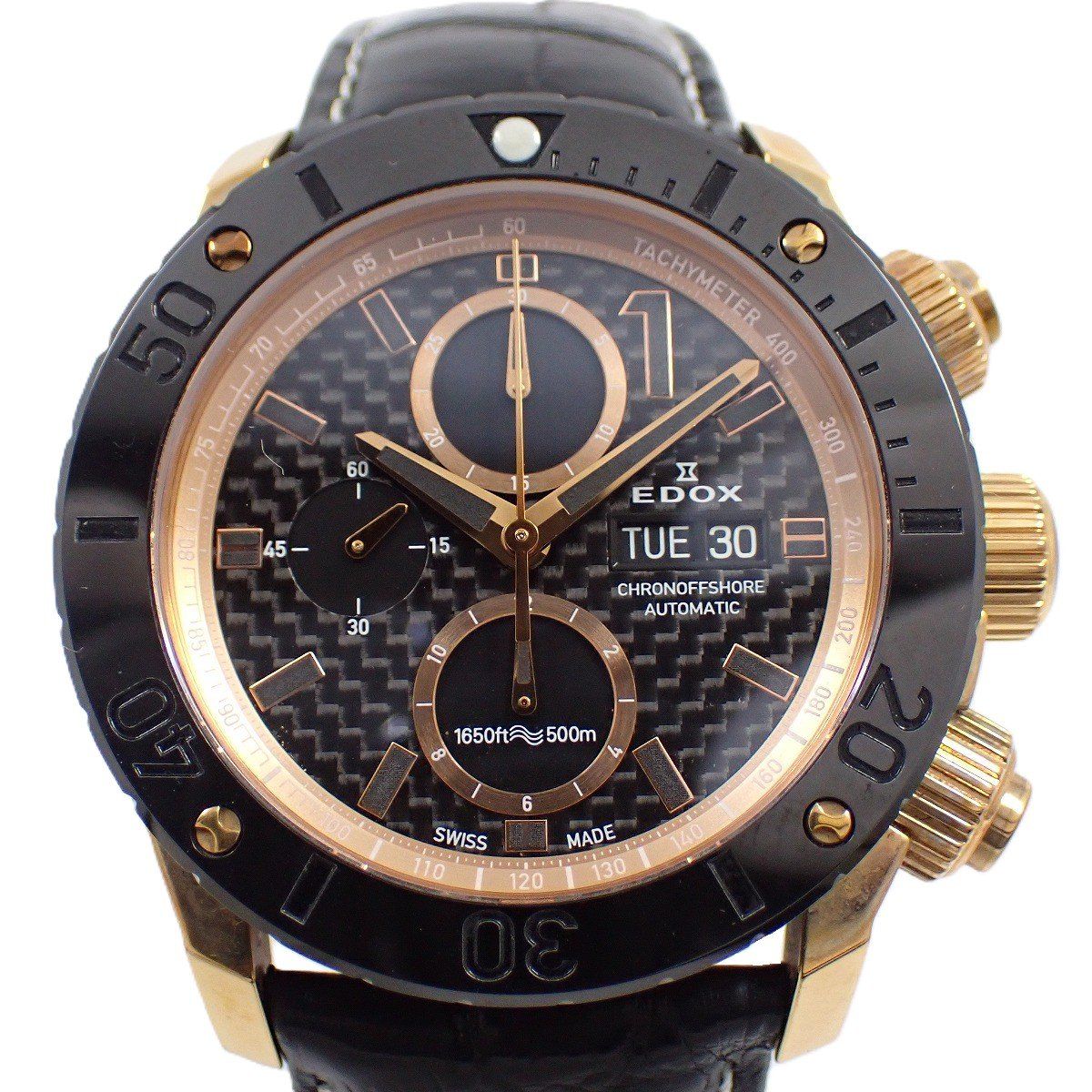 EDOX エドックス クロノオフショア1 自動巻き メンズ 腕時計 ピンク 