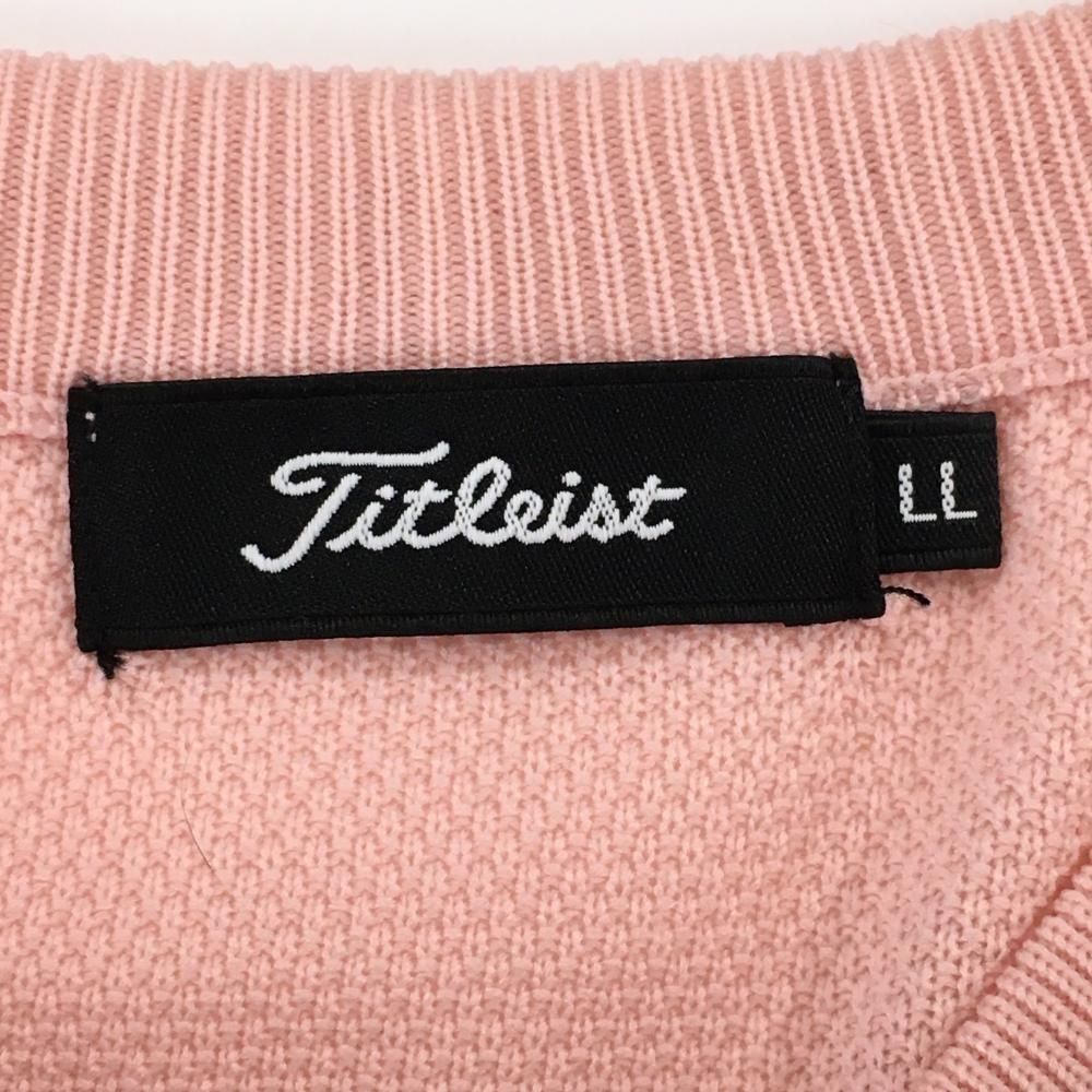 超美品】タイトリスト セーター ライトピンク 前身頃透かし編み V