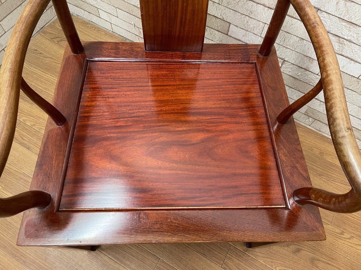 ○唐木家具 花梨材 アームチェア ダイニングチェア 食卓椅子 イス 木製