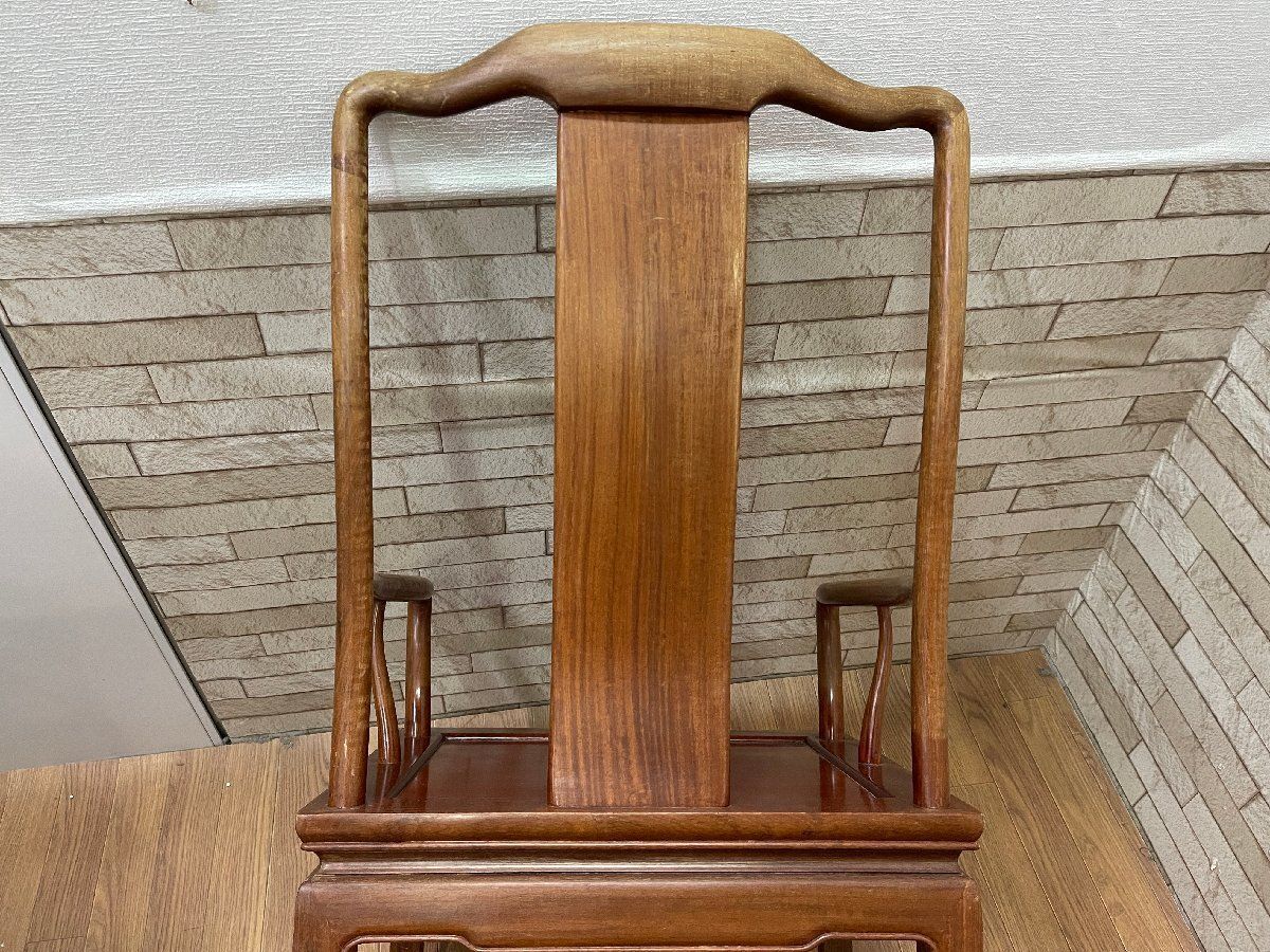 ○唐木家具 花梨材 アームチェア ダイニングチェア 食卓椅子 イス 木製