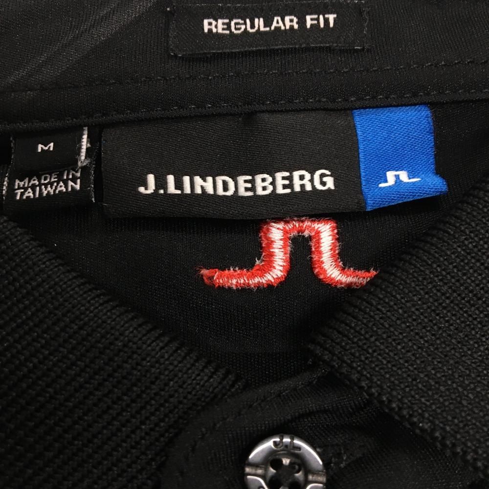 超美品】ジェイリンドバーグ 長袖ポロシャツ 黒×レッド 斜めストライプ