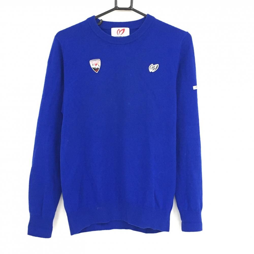 美品】マスターバニー セーター ブルー 胸ロゴ ウール・カシミヤ混