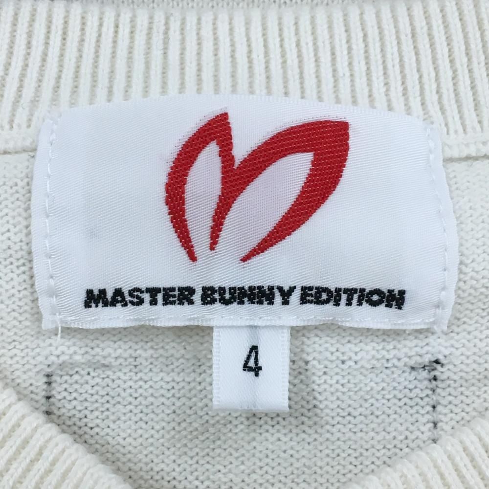 美品】マスターバニー セーター 白×黒 フロントロゴ カシミヤ混 ニット