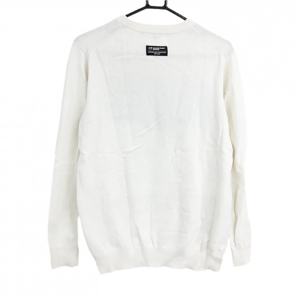 美品】マスターバニー セーター 白×黒 フロントロゴ カシミヤ混 ニット