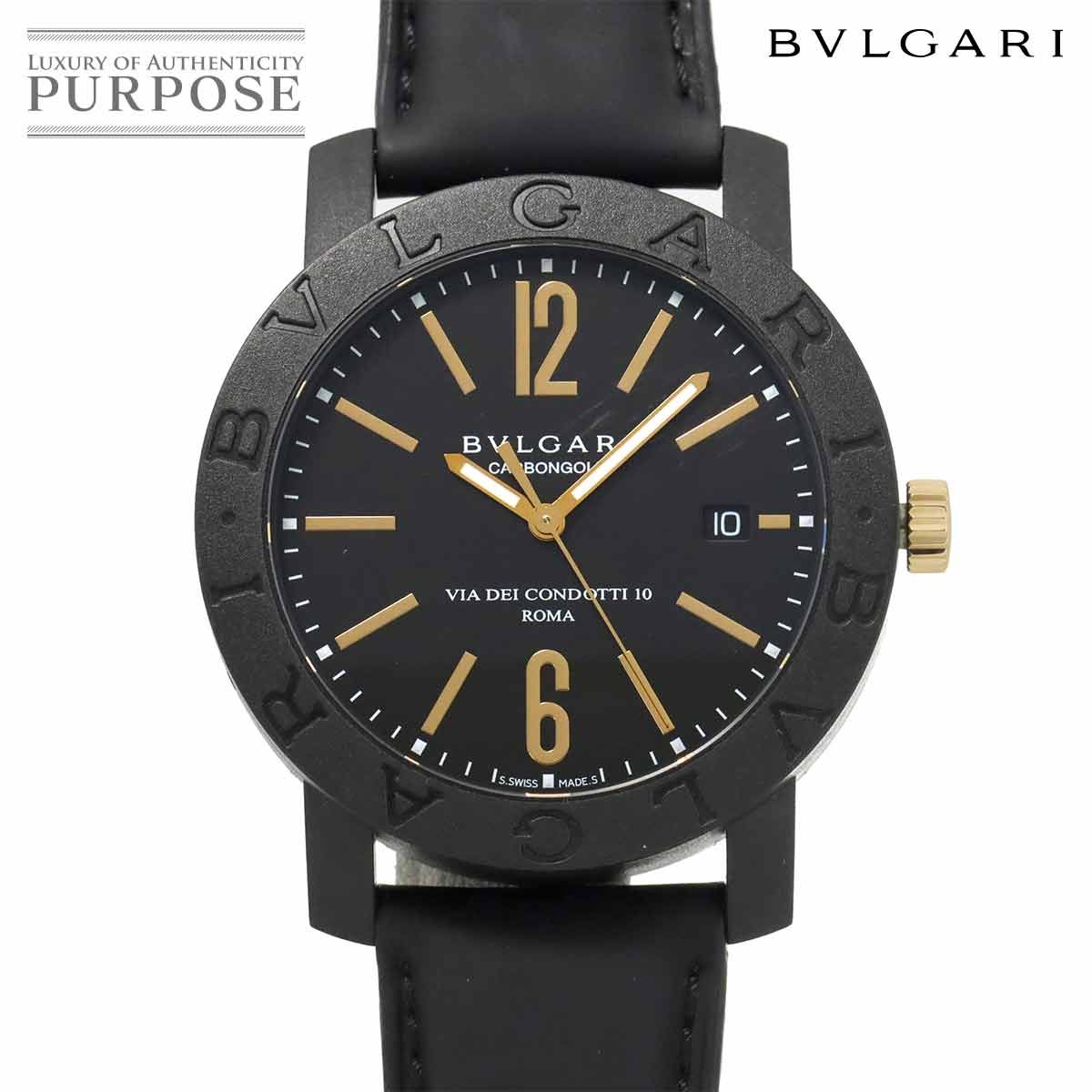 ブルガリ BVLGARI ブルガリブルガリ カーボンゴールド BB40CL メンズ 腕時計 デイト ブラック オートマ 自動巻き BVLGARIBVLGARI 90311698