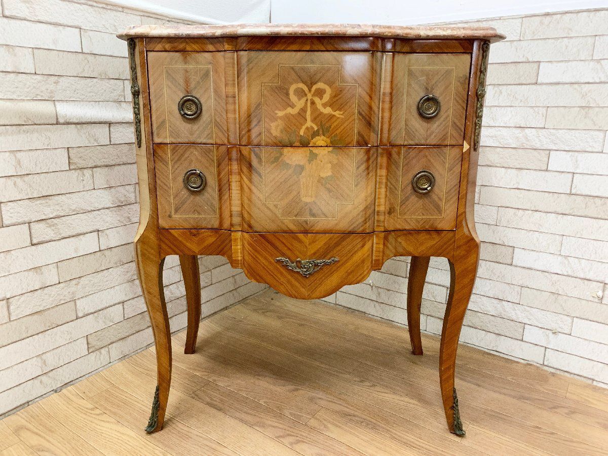 ◇イタリア 大理石天板 サイドボード サイドチェスト クラシック