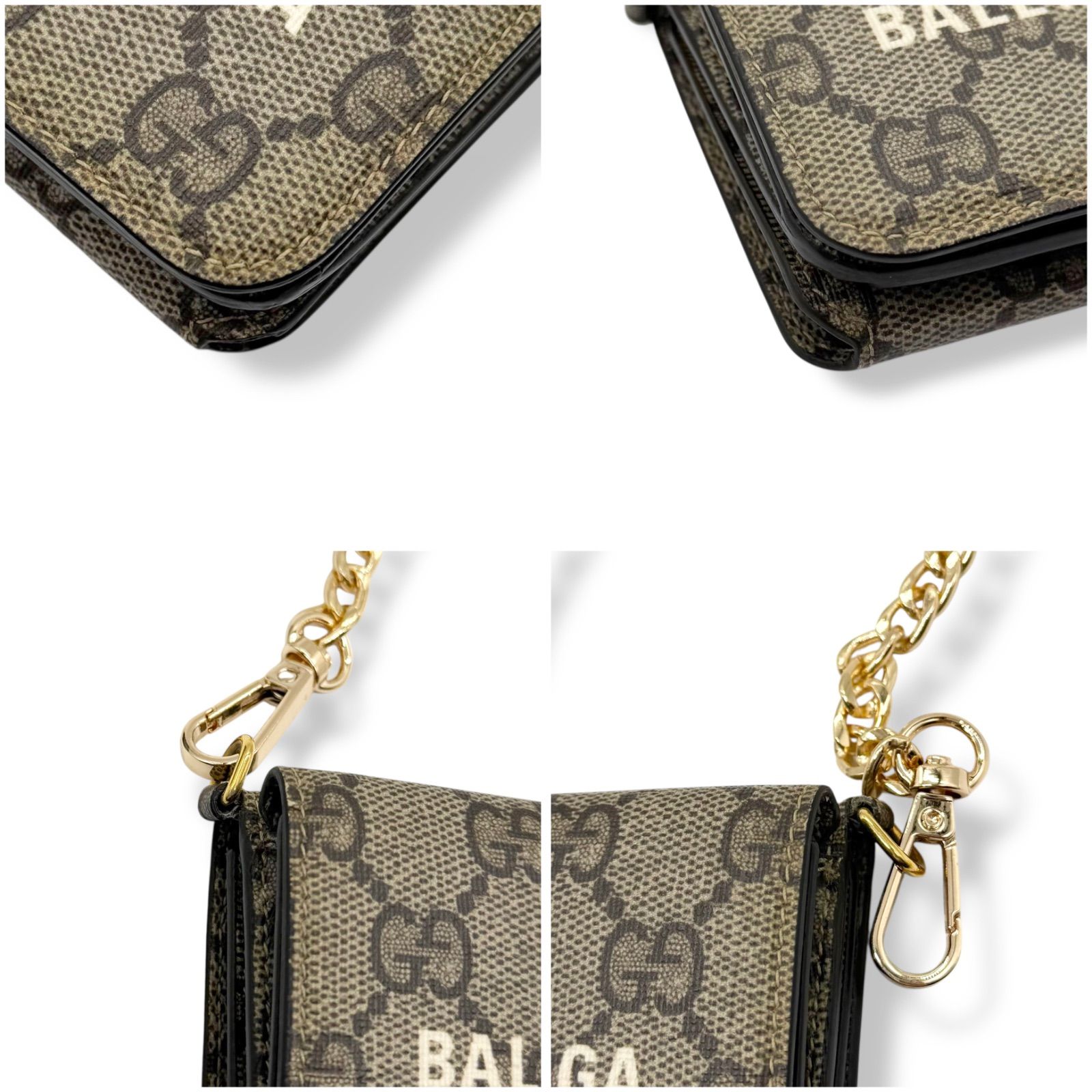 使用少 グッチ バレンシアガ コラボ チェーンウォレット 3つ折り財布