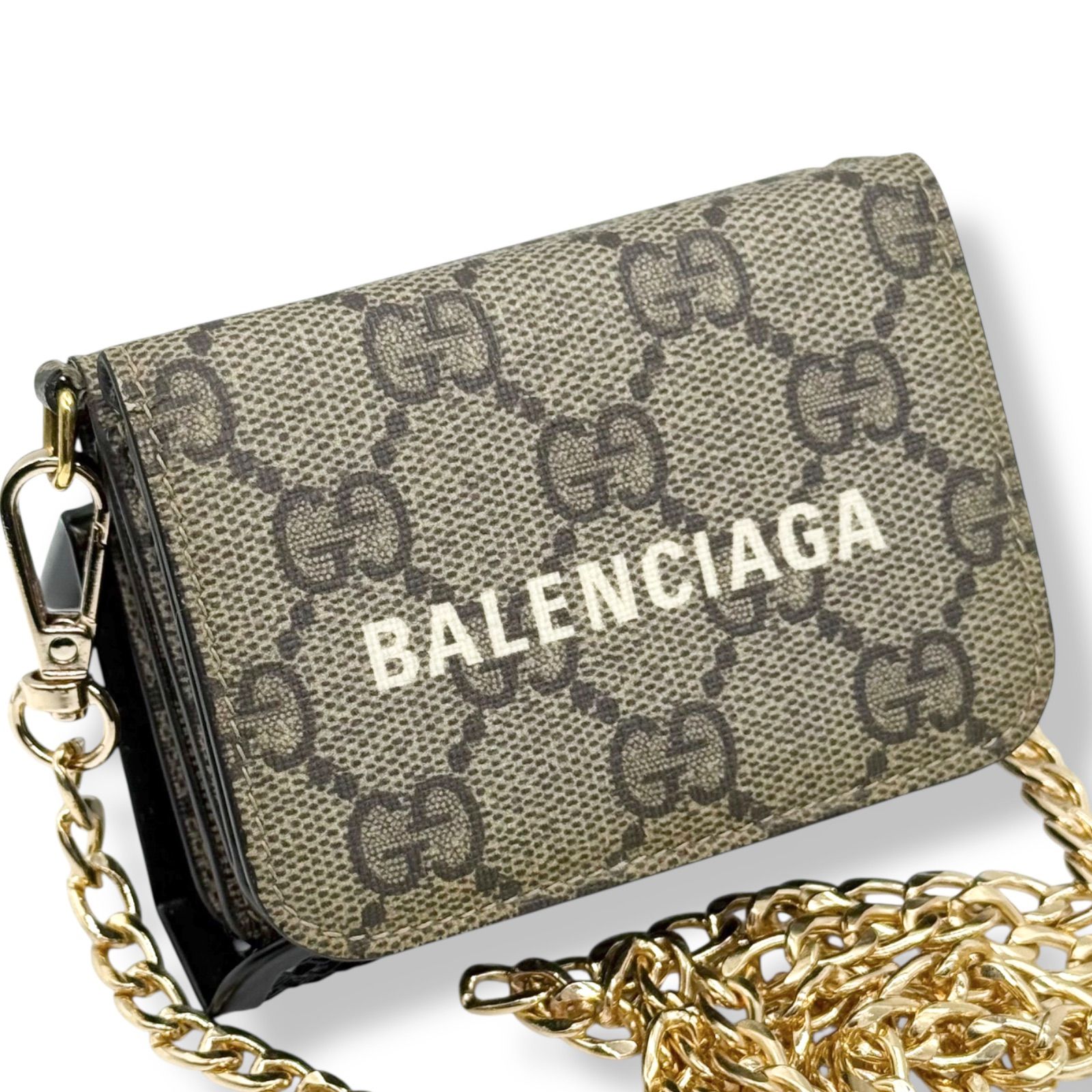 使用少 グッチ バレンシアガ コラボ チェーンウォレット 3つ折り財布