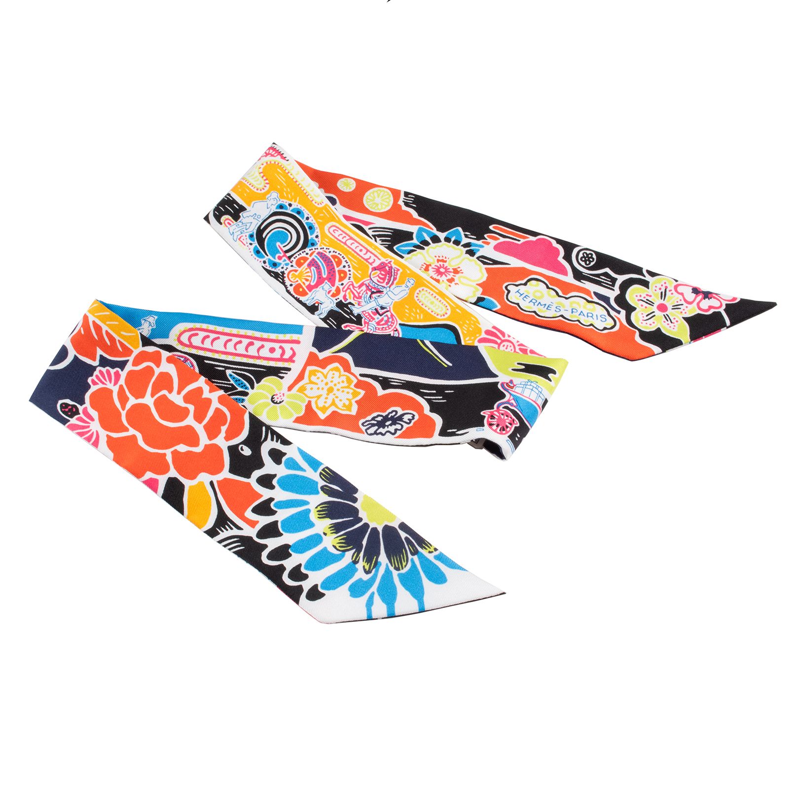 HERMES エルメス BINGATA 紅型 063530S 08 ツイリー スカーフ シルク