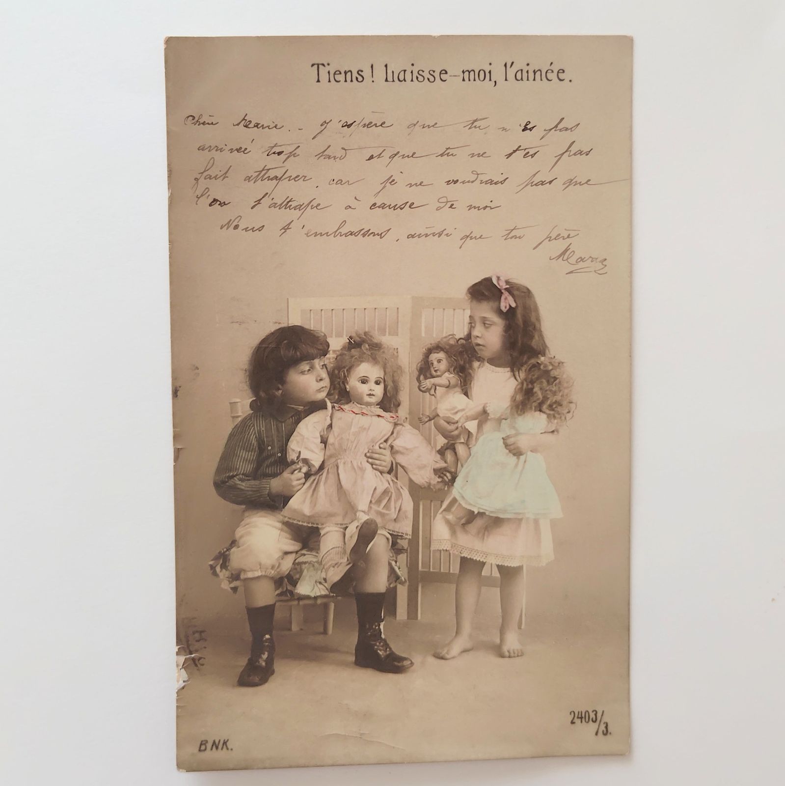 ほら、私に任せて ― お姉さんと人形たち 少女 フランス ヴィンテージ