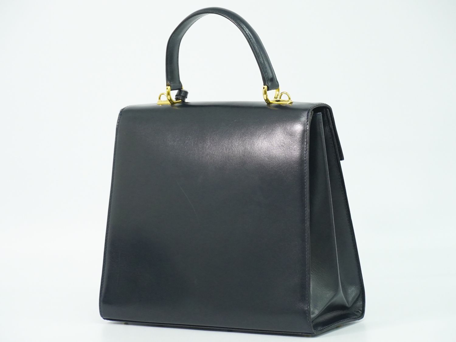 本物 グッチ GUCCI レディロック ハンドバッグ レザー ネイビー Lady 