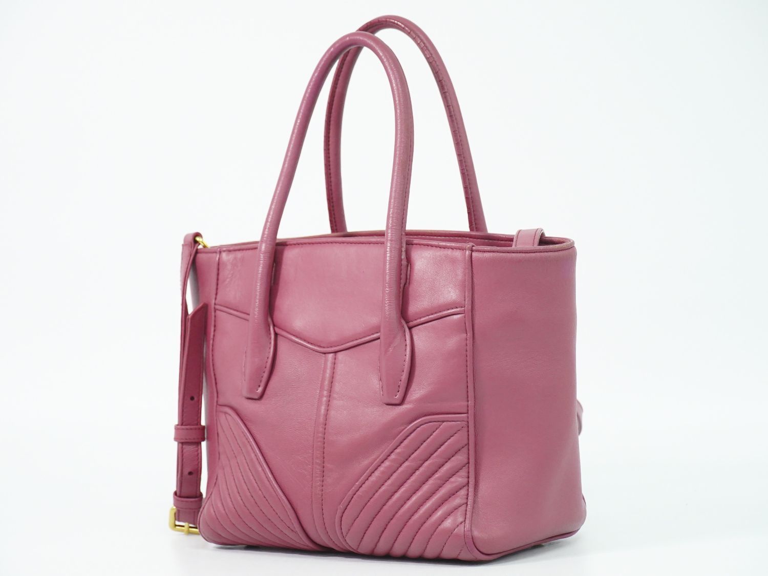 本物 ミュウミュウ MIU MIU レザー 2WAY ショルダーバッグ 
