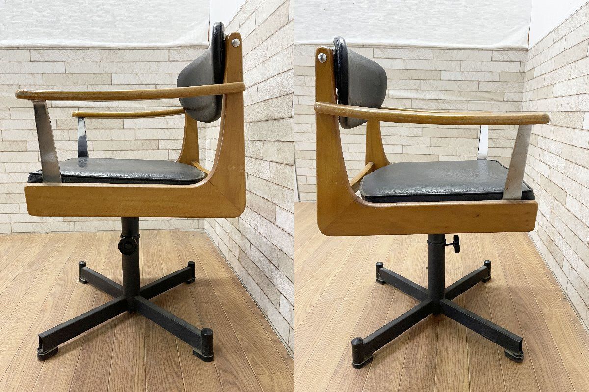 □希少 オールドマルニ maruni デスクチェア イス 椅子 回転チェア