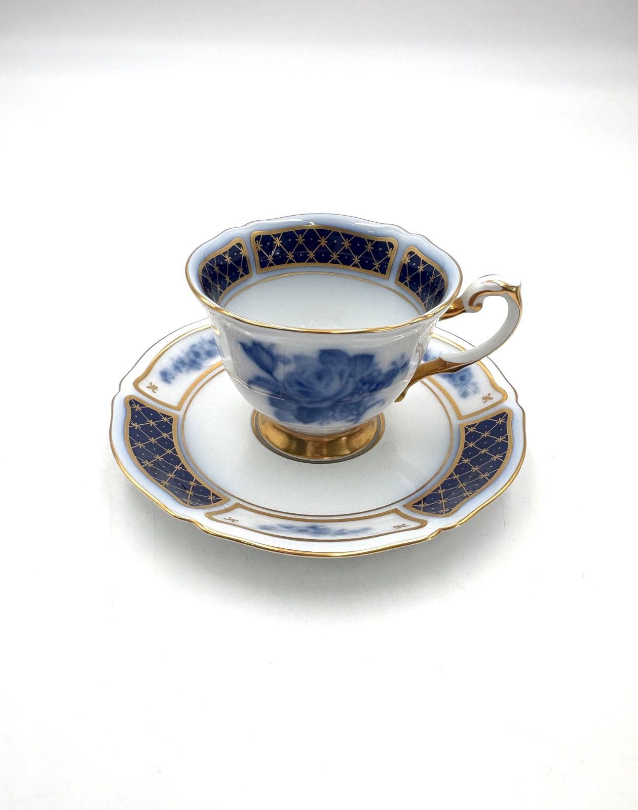 未使用保管品 大倉陶園 The Okura 皇室御用達 瑠璃 岡染め 金彩 ブルー