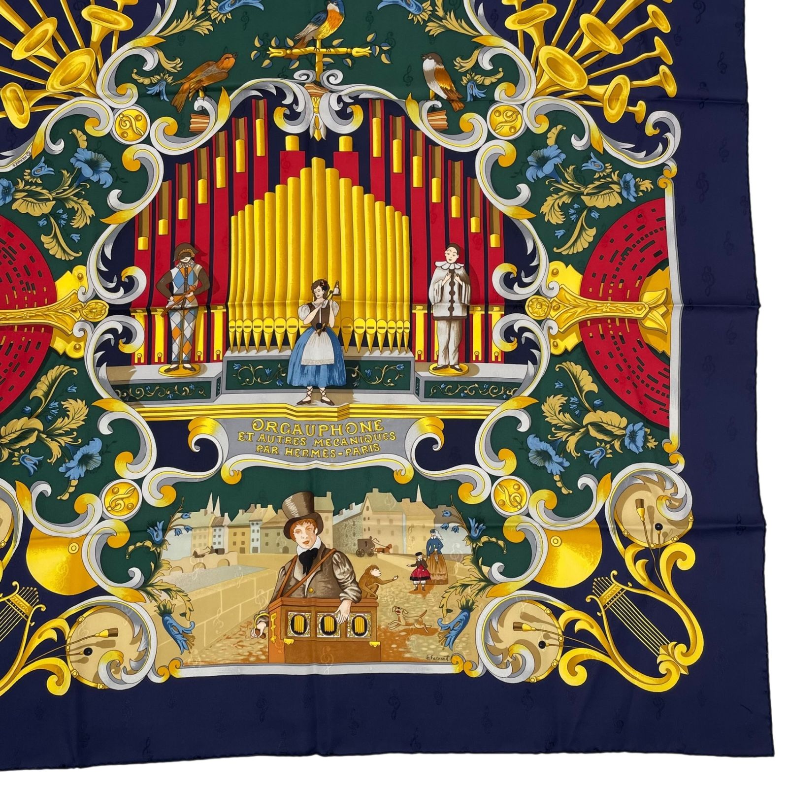 新品同様 HERMES エルメス スカーフ シルク100％ カレ90 ORGAUPHONE ET