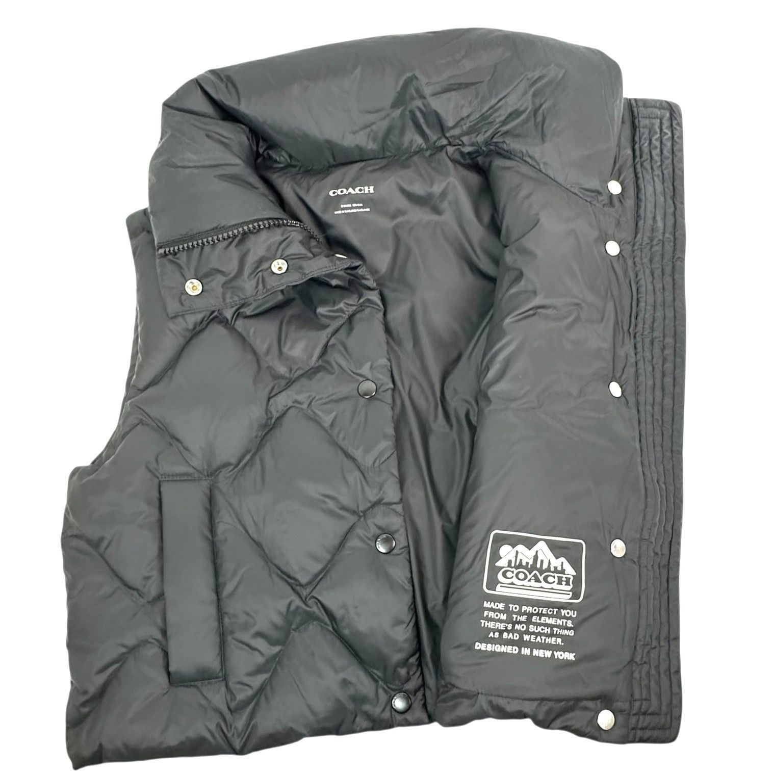 COACH】 コーチ CV305 ダウンベスト ブラック 黒 アウター レディース