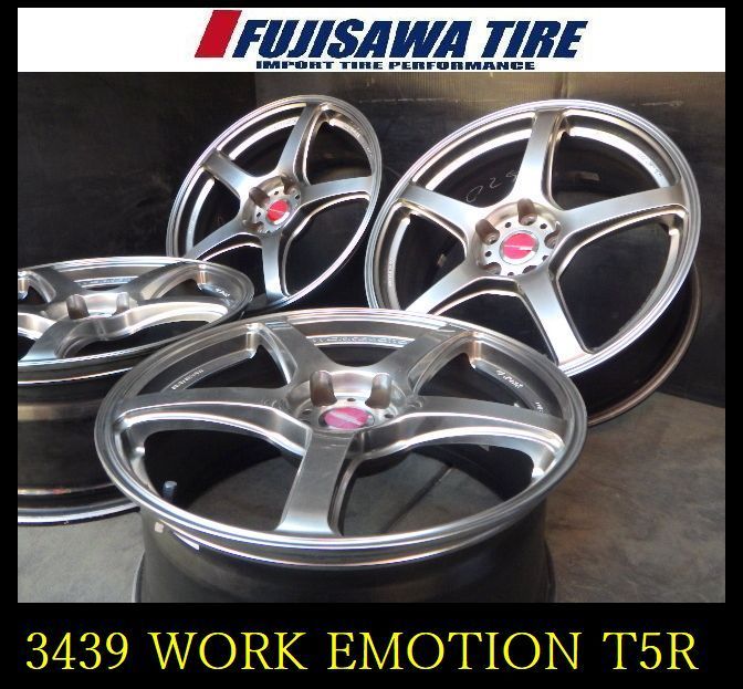 3439】A送料無料 △WORK EMOTION T5R△19x8.5J 5穴 114.3 +45△4本 