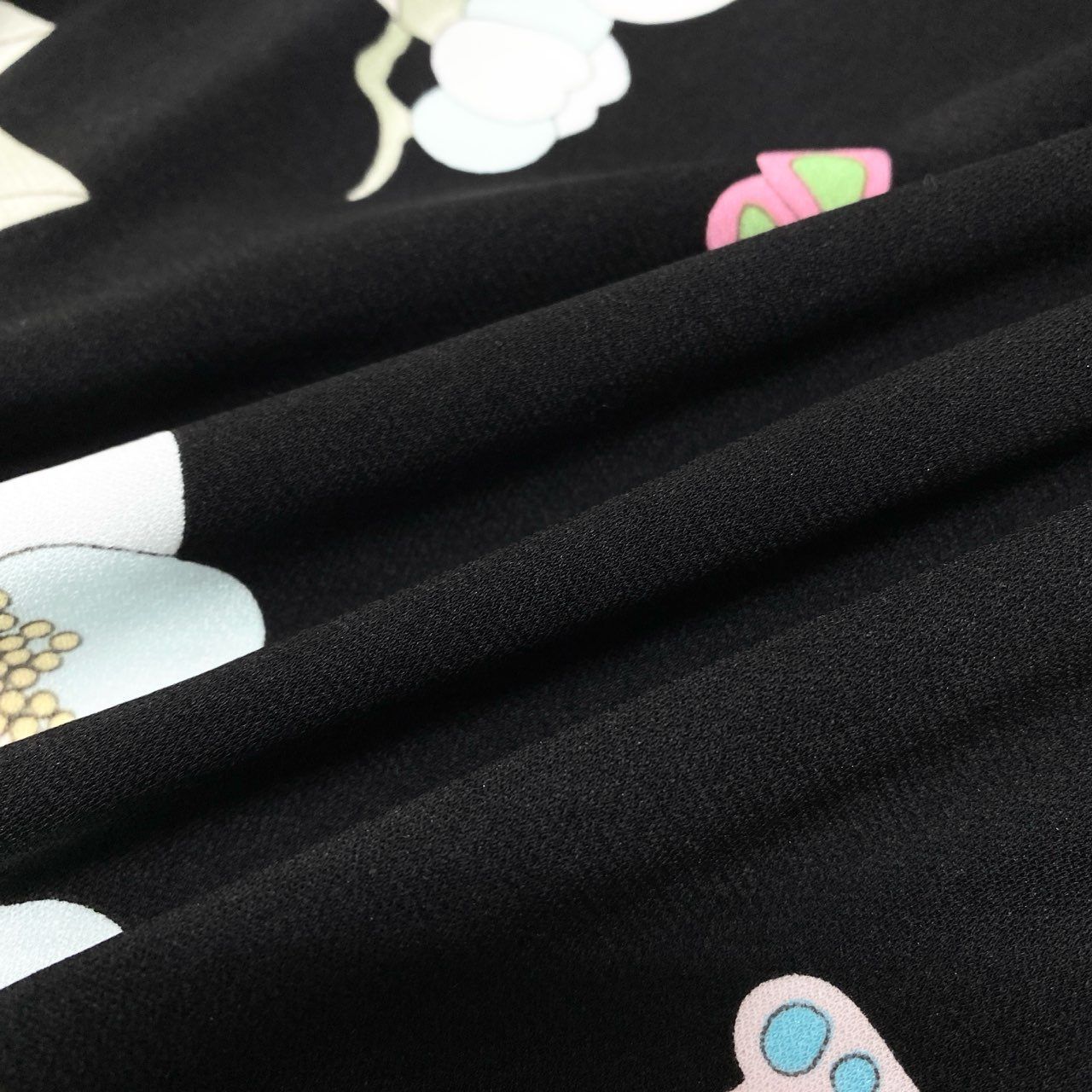 47b4 LEONARD レオナール Vネック半袖ワンピース 膝丈ワンピース