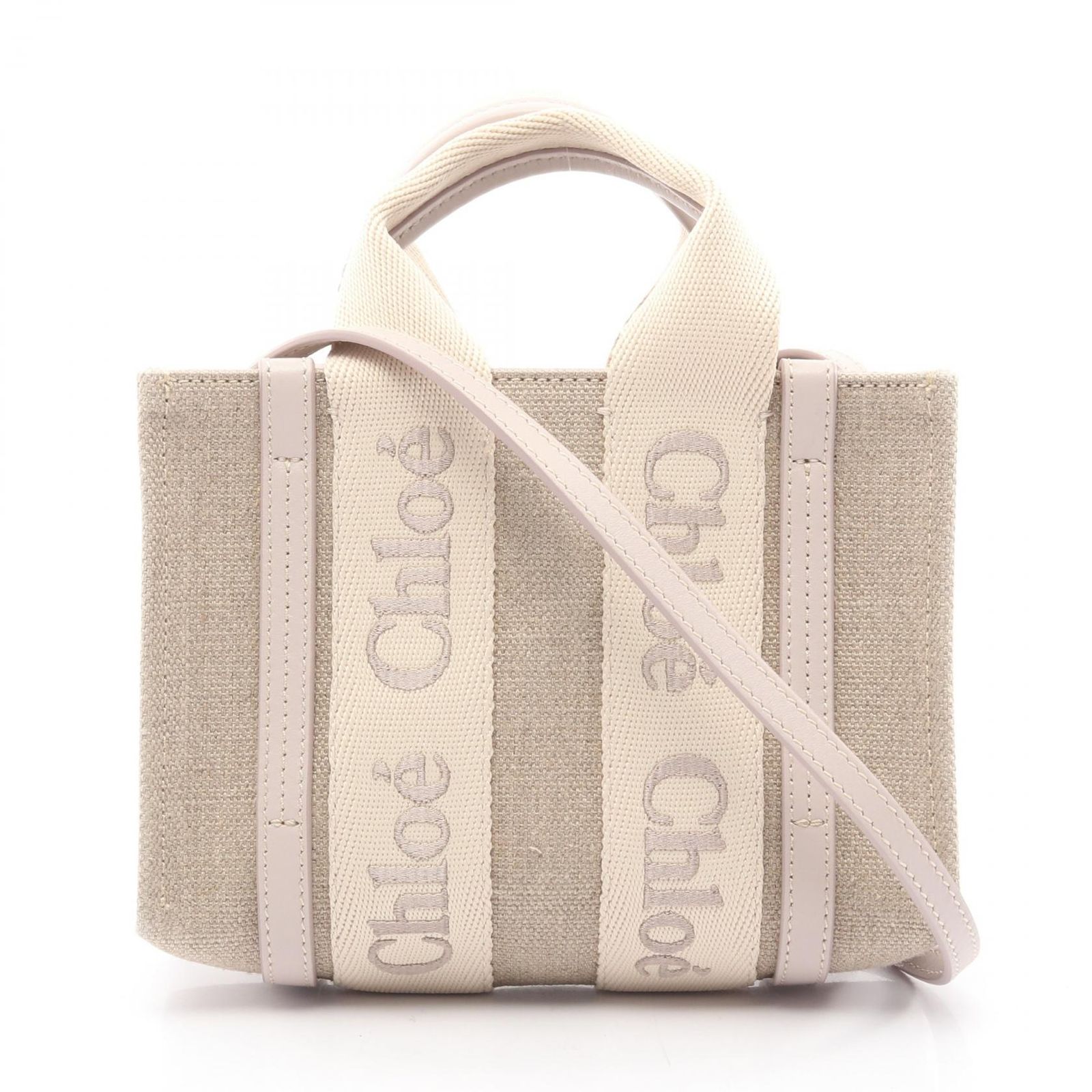 クロエ Chloe ショルダーバッグ WOODY ウッディ ミニ ベージュ 
