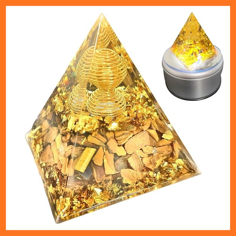 新品】 heizi オルゴナイト パワーストーン 天然石 ピラミッド LED回転