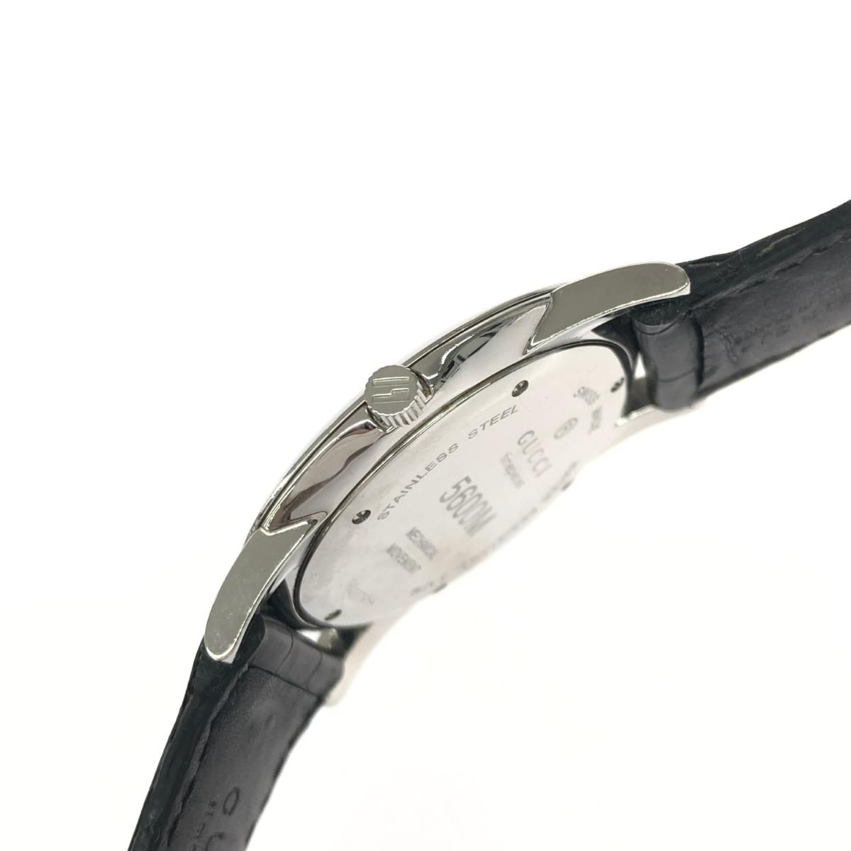 GUCCI グッチ 手巻き腕時計 スモセコ/クロコダイルレザー 5600M 