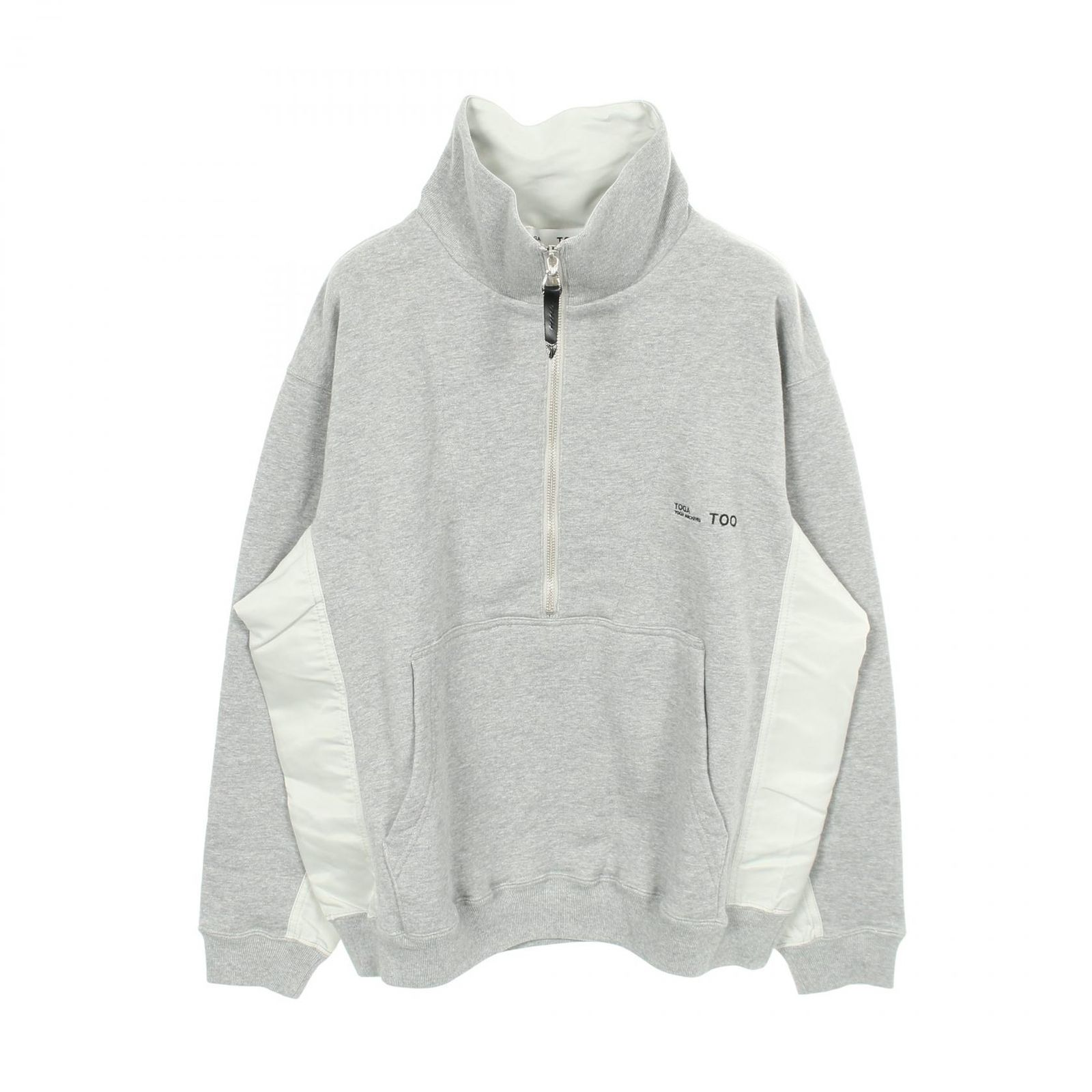 トーガ TOGA スウェット Half zip nylon sweatshirt コットン 
