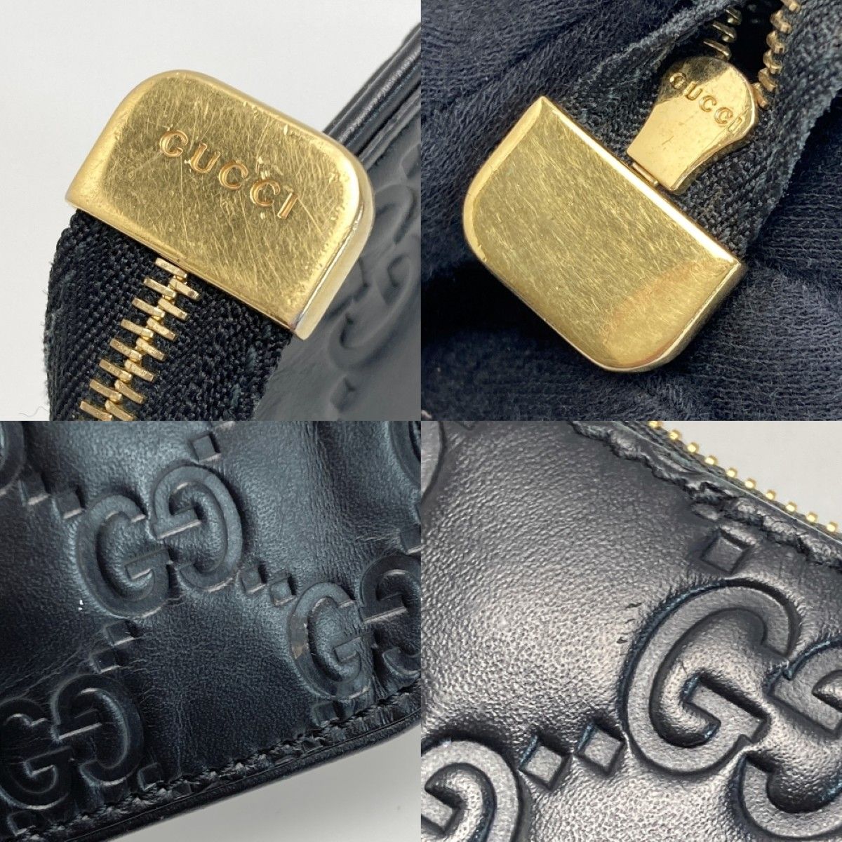 GUCCI グッチ シマ キーリング付き コインケース 447964 ブラック GG