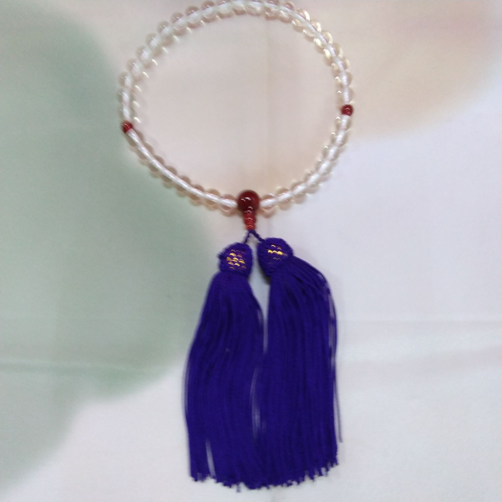 未使用保管品 【本水晶略式念珠 女性向き】念珠を一つと思われる方