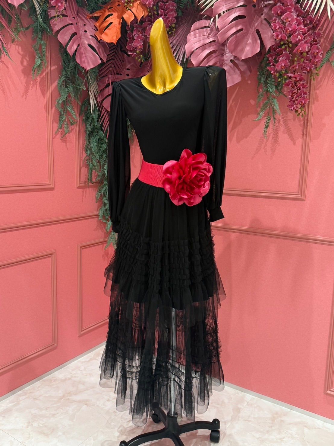 社交ダンス gentil ジャンティ authentic シースルーデザインスカート