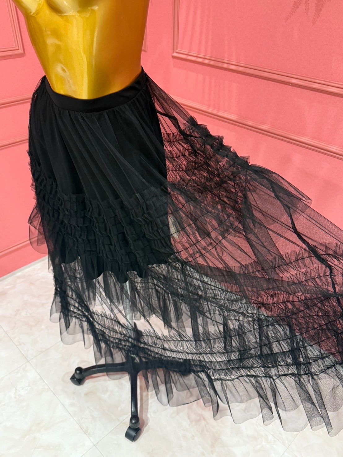 社交ダンス gentil ジャンティ authentic シースルーデザインスカート