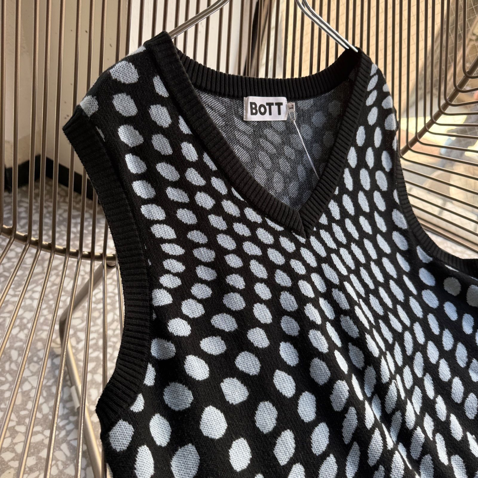 BoTT / dot pattern knit vest ボット ドットパターン ニットベスト 