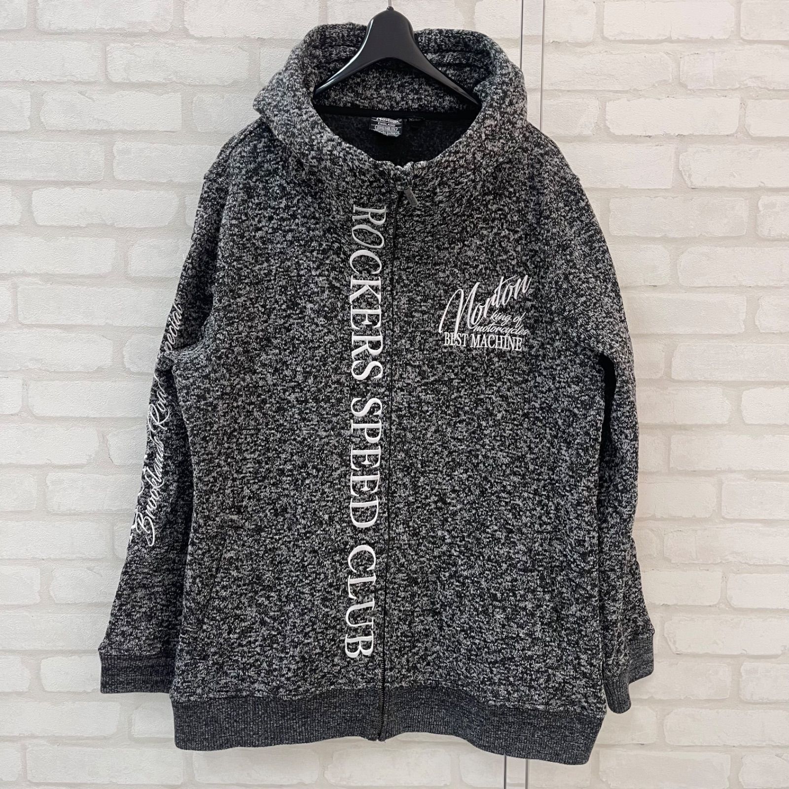 値下げ ノートン Norton ENGLAND ロゴ 刺繍 モーターサイクル ジップ 