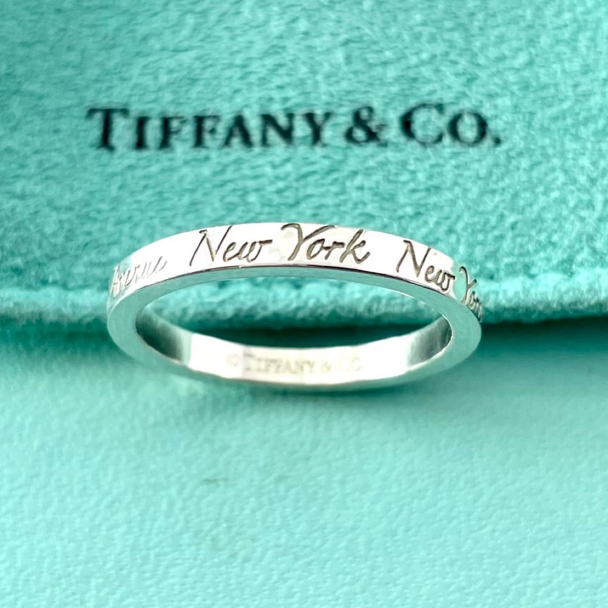 c929 美品　ティファニー　NY ノーツ　ナロー　リング　925 約6号 ティファニー 22号 ニューヨーク ノーツ ナロー リング P152fe - メルカリ
