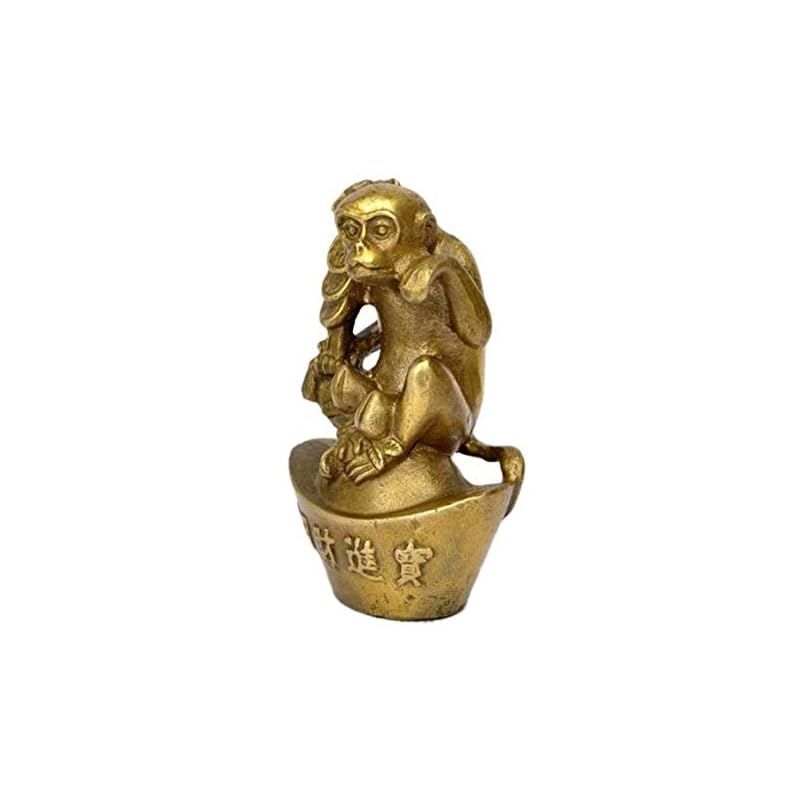 新品】 （イスイ）YISHUI お元宝に座っているの猿 お金の猿 置物 干支