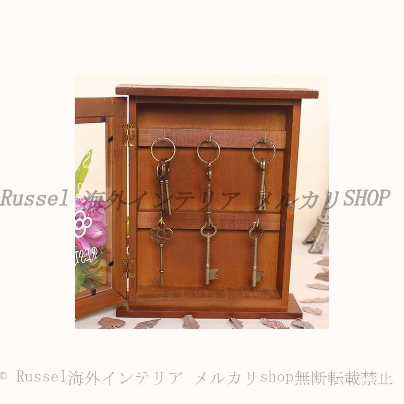 キー キャビネット ヴィンテージ風 木目 温もり 2WAY仕様 おしゃれ