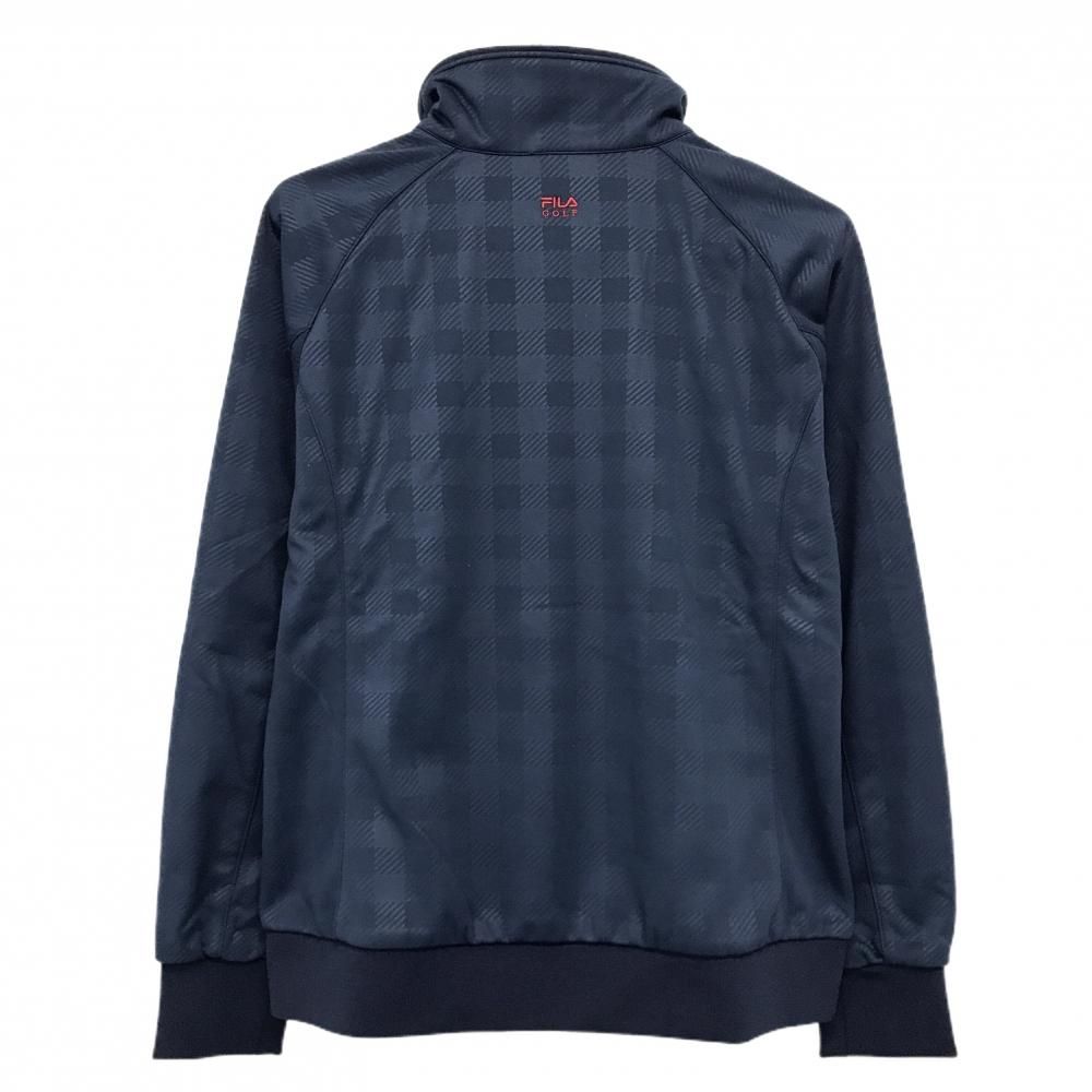 超美品】フィラゴルフ ブルゾン ネイビー チェック地模様 裏微起毛