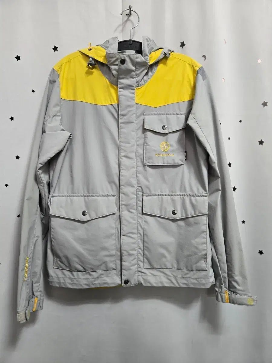 BEAN POLE ビーンポール グレー/イエロー フード ウィンドブレーカー